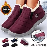 Voor heren Dames Sneakers Laarzen Instappers Snowboots Waterdichte laarzen Winterlaarzen Dagelijks Effen Kleur Met fleece gevoerd Booties enkellaarzen Winter Borduurwerk Rits Platte hak Ronde Teen Lightinthebox