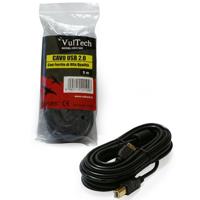 VulTech US21305 USB-kabel voor printer, 5 m, zwart