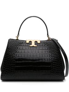 Tory Burch sac à bandoulière Eleanor en cuir à effet peau de crocodile - Noir