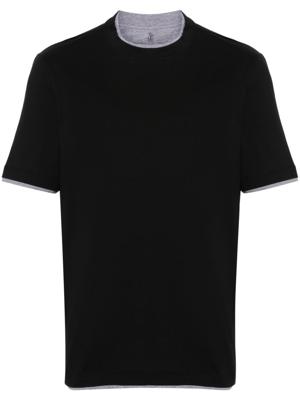 Brunello Cucinelli T-shirt met gelaagd effect - Zwart
