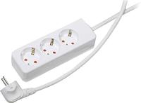 Gebro 106144 Stekkerdoos, 3-voudig, wit, geaard contact, 1 stuks