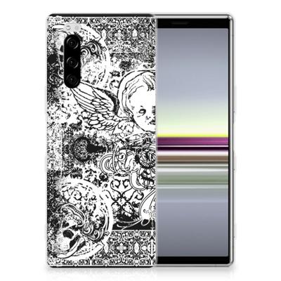 Silicone Back Case Sony Xperia 5 Skulls Angel