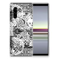 Silicone Back Case Sony Xperia 5 Skulls Angel