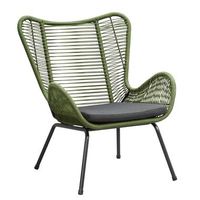 Loungefauteuil Monaco - groen - incl. kussen - Leen Bakker - thumbnail