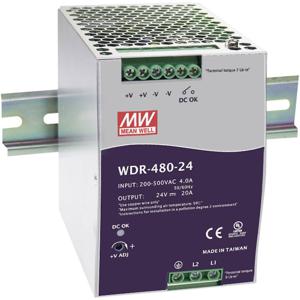 Mean Well WDR-480-48 DIN-rail netvoeding 48 V/DC 10 A 480 W Aantal uitgangen: 1 x Inhoud: 1 stuk(s)