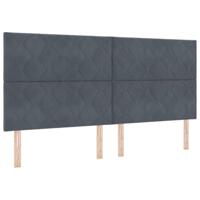 vidaXL Hoofdbord Diamant Blokken Ontwerp Donker Grijs 200 cm Fluweel