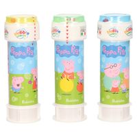 3x Peppa Pig bellenblaas flesjes met bal spelletje in dop 60 ml voor kinderen