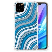 Apple iPhone 11 Pro Max Doorzichtige Silicone Hoesje Waves Blue