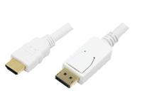 LogiLink CV0055 DisplayPort-kabel DisplayPort / HDMI Adapterkabel DisplayPort-stekker, HDMI-A-stekker 2.00 m Wit Vergulde steekcontacten - thumbnail