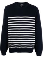 A.P.C. sweat Mattew à rayures - Bleu