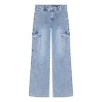 Indian Blue Jeans Meisjes jeans broek cargo wide fit - Licht blauw denim