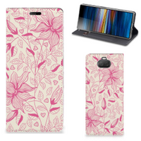 Sony Xperia 10 Smart Cover Pink Flowers - thumbnail