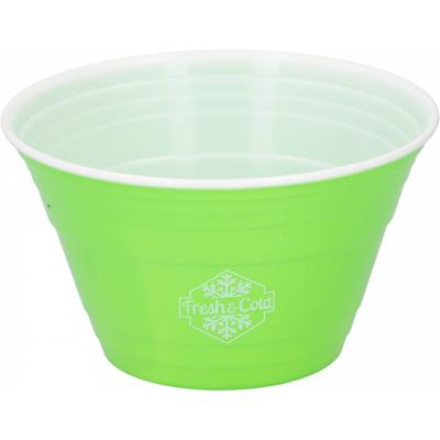 Fresh & Cold Feestkom Dubbelwandig 15 X 9 Cm Polypropyleen Groen/wit