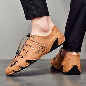 Bruine leren outdoorsandalen voor heren met een veilig veterontwerp - perfect voor wandelen en vrijetijdskleding Lightinthebox