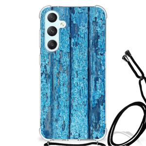 Samsung Galaxy S23 FE Stevig Telefoonhoesje Wood Blue