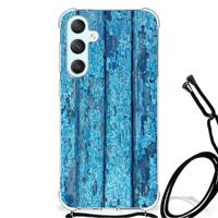 Samsung Galaxy S23 FE Stevig Telefoonhoesje Wood Blue