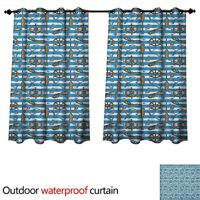 Anshesix Watergordijn voor thuis, terras, buiten, zeeknoop, motief met zeemotieven van gevlochten touw, B 108 x L 72 color02