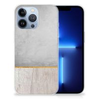 Apple iPhone 13 Pro Bumper Hoesje Wood Concrete - thumbnail