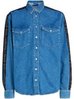 Karl Lagerfeld Jeans chemise en jean à logo rayé - Bleu