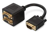 ASSMANN VGA grafische adapter, VGA naar 2x VGA, Full HD 24Hz, 1920 x 1080 pixels, zwart
