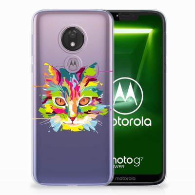 Motorola Moto G7 Power Telefoonhoesje met Naam Cat Color