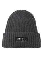 Patou bonnet nervuré à patch logo - Gris