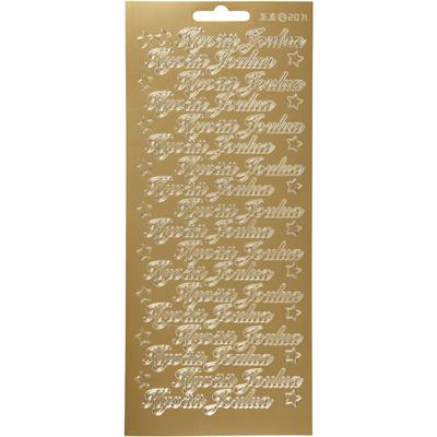 Creotime Stickervel Goud Vrolijk Kerstfeest Fins 1 Vel