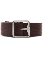 Burberry ceinture en cuir à boucle B - Marron