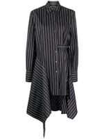 JW Anderson robe-chemise en coton à rayures - Noir - thumbnail