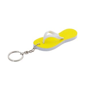 Sleutelhangers teenslippers 8 cm geel