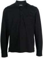 TOM FORD polo boutonné à manches longues - Noir