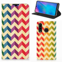 Huawei P30 Lite New Edition Hoesje met Magneet Zigzag Multi Color - thumbnail