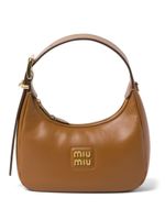 Miu Miu sac porté épaule en cuir à plaque logo - Marron