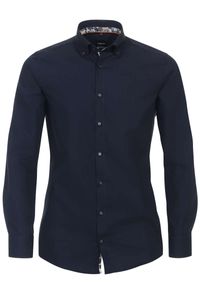 Venti Modern Fit Overhemd donkerblauw, Effen