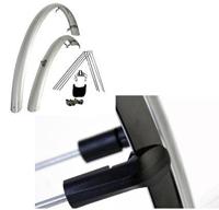 Stel spatborden 28 inch 46 pvc zilver eurofender