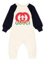 Gucci Kids barboteuse à logo imprimé - Tons neutres