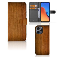 Xiaomi Redmi 12 Book Style Case Donker Hout - thumbnail