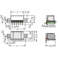 WAGO 2091-1426/005-000 Male behuizing (board) 2091 Totaal aantal polen: 6 Rastermaat: 3.50 mm Inhoud: 100 stuk(s)