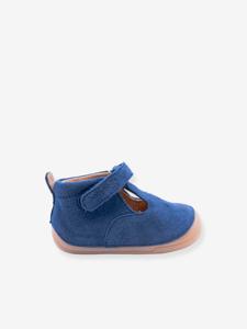 Leren babylaarsjes met klittenband 4001B102 Babybotte® blauw