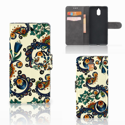Wallet Case Nokia 3.1 (2018) Barok Flower Wallet Case Nokia 3.1 (2018) Barok Flower