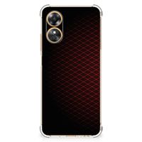 OPPO A17 Doorzichtige Silicone Hoesje Geruit Rood - thumbnail