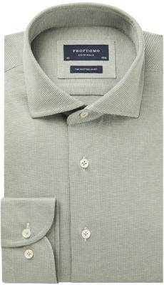Profuomo Heren Originale Overhemd Groen Gebreid Slim Fit