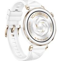 HUAWEI WATCH GT 5 Pro 42 mm Smartwatch, scherp ontwerp, professioneel sporthorloge, gezondheidstracking, ECG-monitor, batterijduur tot 7 dagen, GPS, Bluetooth-oproep, iOS en Android, wit 【Exclusief