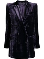 Alberta Ferretti blazer en velours à boutonnière croisée - Violet - thumbnail