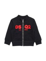 DSQUARED2 KIDS sweat zippé à logo imprimé - Noir