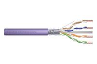 DIGITUS 305 m Cat 6 Netwerkkabel - F-UTP Simplex - BauPVO Eca - LSZH Halogeenvrij - 250 MHz koper AWG 23/1 - PoE+ Compatible - LAN-kabel Installatiekabel Ethernetkabel - Paars