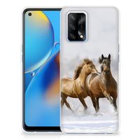 OPPO A74 4G TPU Hoesje Paarden - thumbnail