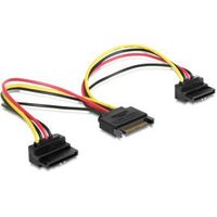 Delock 60128 Kabel Voeding SATA 15pin > 2x SATA HDD - haaks - thumbnail