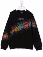 Diesel Kids pull à logo imprimé - Noir