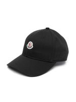 Moncler Enfant casquette en coton à patch logo - Noir - thumbnail